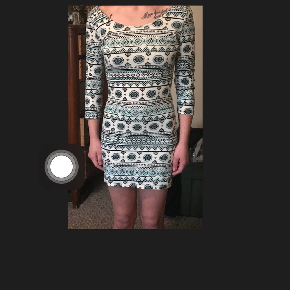 Charlotte R small fitted dress very pretty worn2